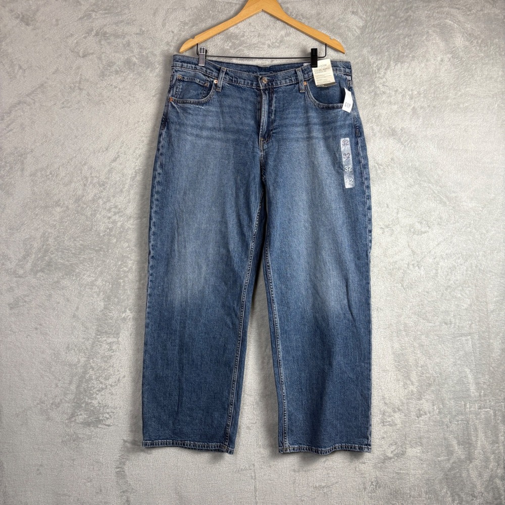 Gap Jeans 90s Loose Low Rise 32/14 Blue Denim Straight Leg Relaxed Grunge NWT